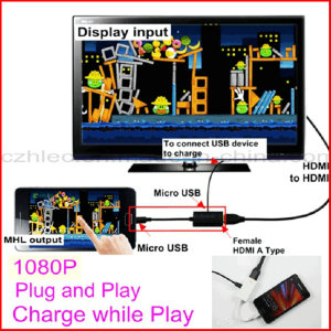Micro USB 5 Pin to HDMI Adapter for Mobile Phone