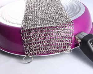 Skillet Cleaner Stainless Steel Chainmail Scrubber